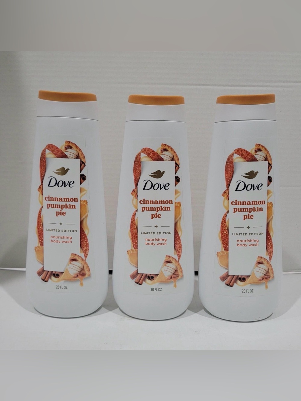 Bundle 3 New Dove Body Wash Cinnamon Pumpkin Pie Full Size